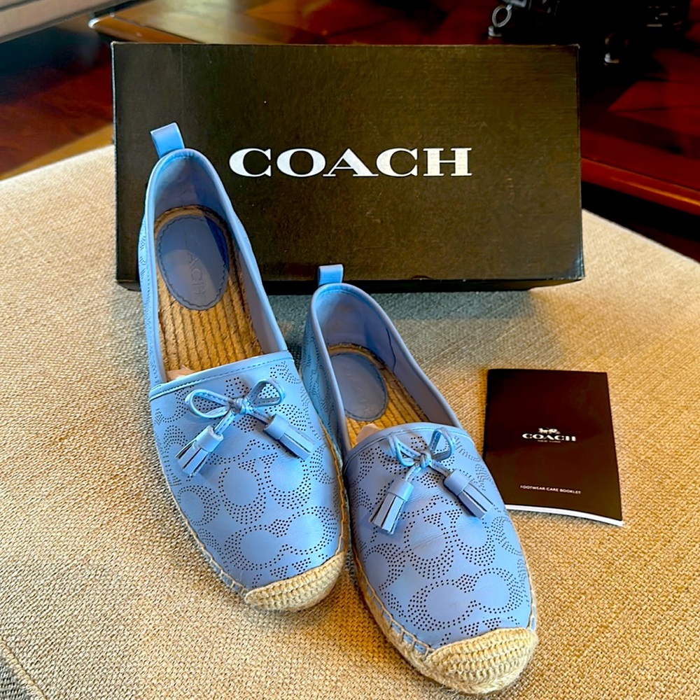 Coach Carson signature Leather Espadrille Retro Periwinkle